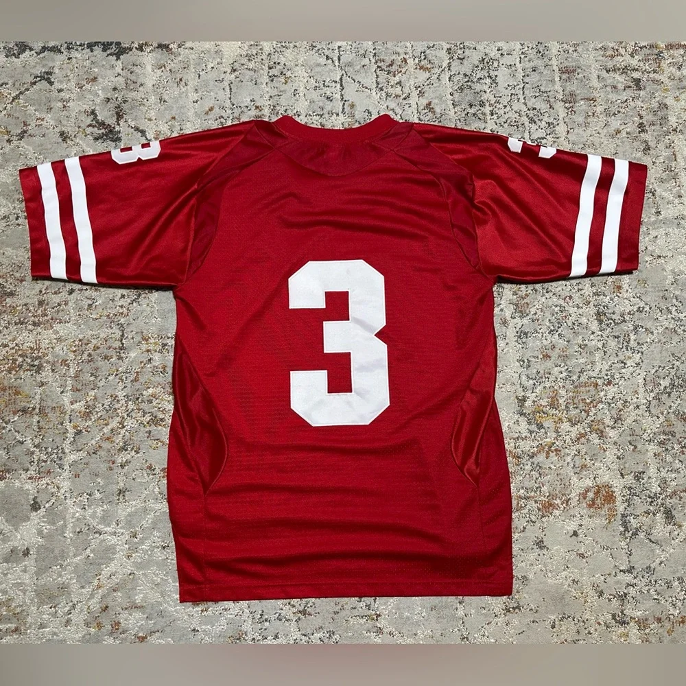 ADIDAS NEBRASKA CORN HUSKERS red Football Jersey #3 size Medium oversized fit